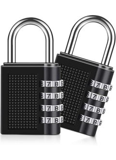 اشتري Rustproof Portable Combination Padlock, 4 Digit Combination Lock, Padlock for School Gym Lockers, File Cabinets, Tool Boxes, Employee Lockers, Fences, Latches, Parking Locks, Boxes, etc. 2 Pack ,Black في السعودية