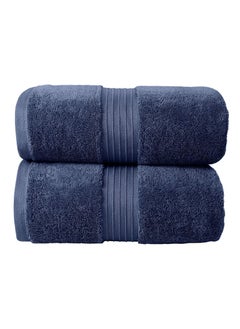 Buy 2-Piece 100% Combed Cotton 550 GSM Quick Dry Highly Absorbent Thick Bathroom Soft Hotel Quality for Bath and Spa Towels Bath Sheet Set 90x180cm in Saudi Arabia