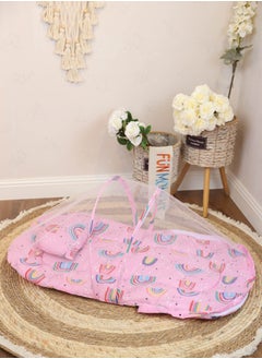 Buy Ultra soft and breathable newborn sponge foldable mosquito net mattress with various designs 90×50cm in Saudi Arabia