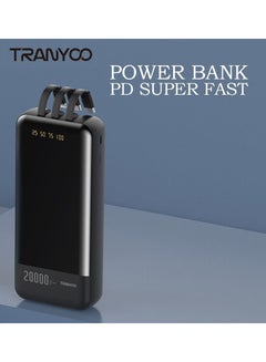 Buy 20000mAh Power Bank 3 IN 1 Line With LED Digital Display Black in UAE