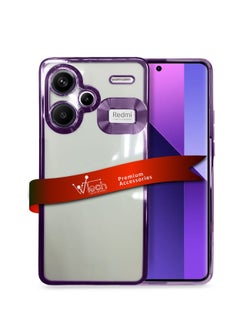Buy Shockproof Luxury Plating Hybrid PC Case Cover For Xiaomi Redmi Note 13 Pro+ 5G 2023 / Xiaomi Redmi Note 13 Pro Plus 5G 2023 Clear/Eggplant Purple in UAE