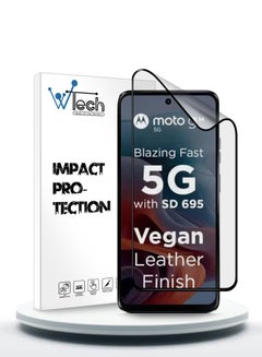 Buy Nano Ceramic Full Glue Full Cover Matte Flexible Screen Protector For Motorola Moto G34 5G 2023 Clear/Black in UAE