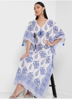 Buy Cape Sleeve Printed Kaftan in Saudi Arabia