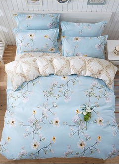 Buy 4-Piece Floral Design Bedding Set Cotton Multicolour Queen in Saudi Arabia