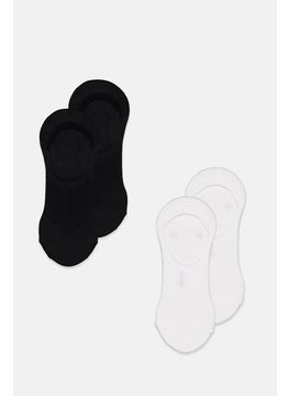 Buy Unisex 2 Pair Sport Sneaker Socks, White and Black in UAE