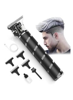 Buy Hair Clippers for Men, Cordless Clippers Electric Hair Trimmer Beard Trimmer Set, Waterproof Detail Beard Shaver, T-Blade Trimmer Grooming Cutting Kit with 4 Guide (Black) in UAE