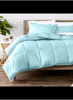 Buy Cotton - Plain - 3 Pieces Heavy Comforter Set - 3.6Kgs - Down Alternative Filling - (For Matress 160cm/180cm) - Size (230cm x 240cm) + 2 Pillow Case Covers (50cm x 70cm) - Pistachio in Egypt