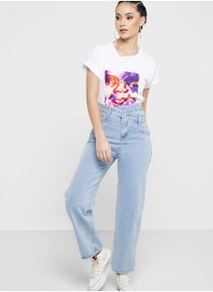 Buy Overlap Detail Mom Jeans in UAE