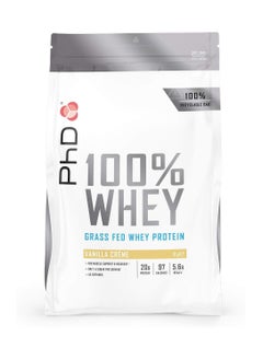 اشتري 100 Percent Whey, for Muscles Mass Support, Vanilla Creme Flavour, 1kg with 1.6g fat and 1.4g sugar, 20g protein, 101 kcal, 40 servings في الامارات