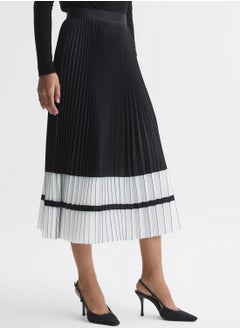 اشتري Color Block Pleated Skirt في السعودية