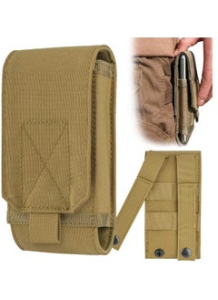 اشتري Tactical Waist Pack Army Camo Molle Bag, Mobile Phone Belt Pouch Holster Cover Case Size L, with Zipper Nylon Tool Holder  Mobile Phone Belt Bag for Camping Hiking في السعودية