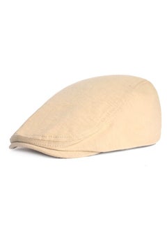 Buy Men/Women Solid Simple Woolen Duck Tongue Hat Beige in UAE