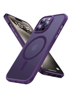 Buy iPhone 15 Pro Max Case Cover Compatible with Magsafe Magnetic Designed Shockproof Case Translucent Matte Protective Cover Back Hard Cases with Magnet for iPhone 15 Pro Max Case Purple in UAE