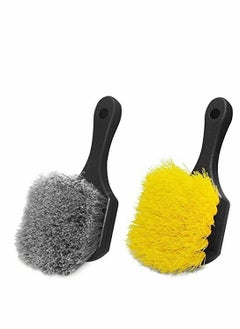 اشتري Tire Brush, Car Rim Cleaner Kit, Tire Rim Scrub Brush Soft Alloy Brush Cleaner for Auto Motorcycles Bicycles Wheel Brush Cleaning 2 PCS في الامارات