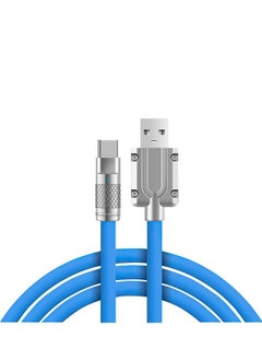 Buy 120W Type C Fast Charging Cable USB A to USB C Charger for Android Phone 1.5 Meters Blue in Saudi Arabia