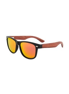 Buy Real Wood Sunglasses with Silver Red Coating Film Polarized Lenses and Black Frame 100% UVA/UVB Ray Protection for Men and Women in Saudi Arabia