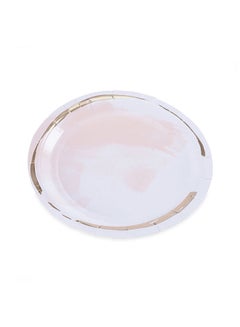 Buy Rosario 8-Piece Disposable Paper Plate D23.5Cm - Pink in UAE
