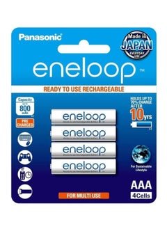 اشتري 4 قطع بطاريات Eneloop AAA 800 مللي أمبير قابلة لإعادة الشحن في الامارات