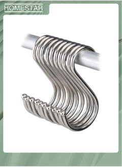 اشتري 10pcs Stainless Steel S-Shaped Hooks Polished Round Kitchen Tools Hanger في الامارات