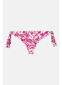 Buy Women Floral Pattern Bikini Bottom, Purple/White in UAE