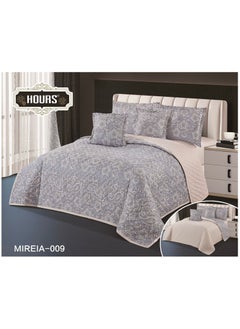 Buy Compressed double-sided floral bed comforter set, 6 pieces, size 240 * 220 cm in Saudi Arabia