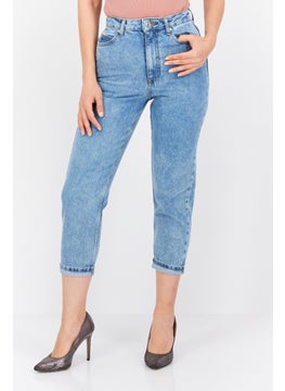 اشتري Women Petite Fit Washed Non Stretchable Denim, Blue في السعودية