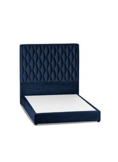 Buy Zahra | Velvet Bed Frame - Dark Blue in Saudi Arabia