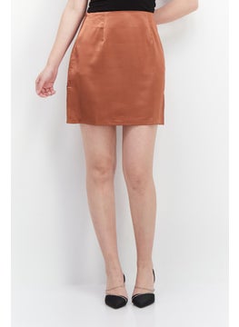 اشتري Women Solid Mini Skirt, Brown في الامارات