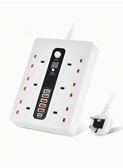 Buy Universal 6 AC Outlet Smart Power Hub 5 USB Ports Power Hub with PD Outlet and Timing Function for Overload Protection Multicolour in Saudi Arabia