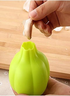 اشتري Creative Silicone Garlic Peeler Vegetable Peeler Practical Kitchen Gadget Garlic Stripper Tube Garlic Peeling Green في السعودية