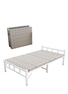 Buy Portable Folding Bed Spare Bedroom Office Outdoor No Assembly Bed 188*90*45cm grey Folding Bed with Mattress in UAE