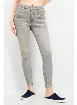 Buy Women Skinny Fit High Rise Stretchable Denim, Grey in Saudi Arabia