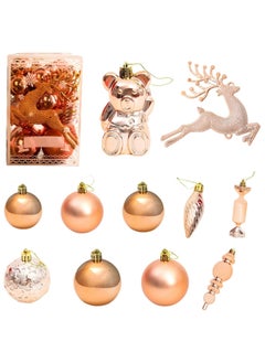 Buy 30pcs Balls Ornaments,Shatterproof Tree Hanging Balls,Glitter Plastic Tree Baubles,Balls Set for Decorate Trees/Wedding/Home Party/Holiday (Rose Gold) in UAE