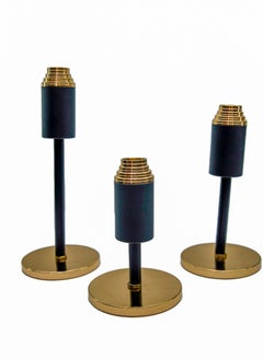 Buy 3-piece Candlestick Set, Black/golden Rose in Egypt