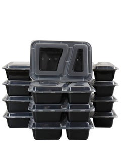 Buy Al Bayader 2 Compartment Meal Prep Containers 20 Pack with Lids, Food Storage Containers, Bento Box, Stackable, Microwave/Dishwasher/Freezer Safe 32oz in Saudi Arabia