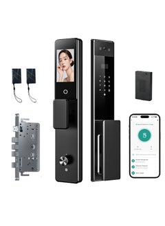 Buy Smart Lock Full-Automatic Door Lock with CNC-Machined Panel, Dual Cameras, WiFi Intercom, Palm Vein Unlocking, and Dual 4200mAh Batteries, Model M13 in UAE