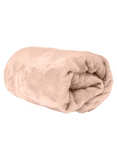 Buy Single Micro Fleece Flannel Blanket 260 GSM Super Plush and Comfy Throw Blanket Size 150 x 200cm Cream in UAE