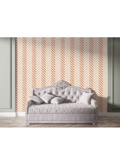 اشتري Beige Hues Geometric Cut Velvet Fabric Wallpaper Covers An Area ​​Up To 4.2Mx3M With Adhesive And Smoothing Tool في مصر