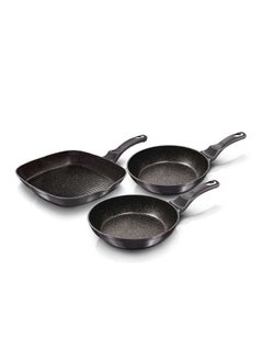 اشتري Aluminium 3 Pieces Frypan Set, Metallic Line Carbon Pro Edition, Grey, Hungary في الامارات