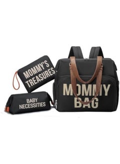 Buy Diaper Bag Tote, Multifunctional Mommy Bag, Large Capacity Maternity Bag with 2 Organizer Pouches, Black in Saudi Arabia