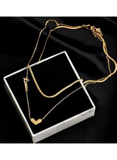 Buy Stainless Steel Gold Plated Necklace in Saudi Arabia