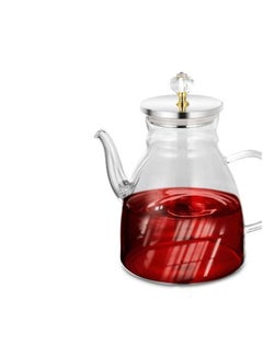 اشتري طقم إبريق شاي زجاجي مقاوم للحرارة شفاف في السعودية