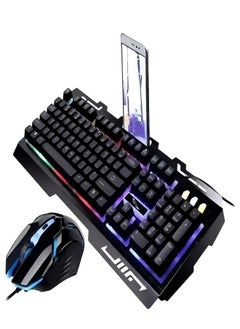 Buy Keyboard Mouse Set Wired USB Laptop Game Metal Internet Cafe Luminous Keyboard in UAE