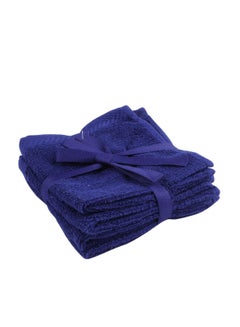 Buy 4-Piece Concepto Towel Set Navy Blue in Saudi Arabia