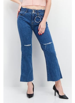 Buy Regular Fit Ripped Non Stretchable Denim Jeans, Wash Blue in Saudi Arabia