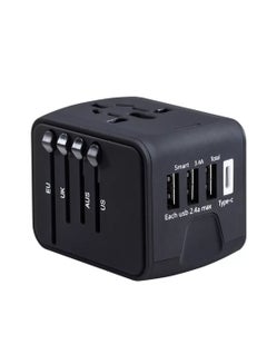 Buy Universal Travel Adapter with 3 USB & 1 Type C Charging Ports in UAE