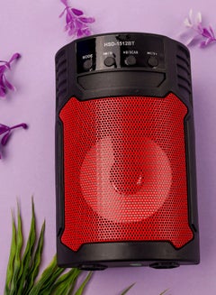 Buy OKFLY Portable Speaker (HSD-1512BT)-Wireless Bluetooth Connection (8 Watt) LED Lights -Red in Egypt