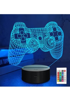 اشتري 3D Lamp Game Handle LED RGB Optical Illusion Night Light Black في الامارات