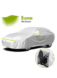 Buy Sedan Full Car Cover Fit 177-194 Inch Car Sunscreen Heat Protection Dustproof Scratch-Resistant UV Protection Car Cover in Saudi Arabia