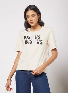 Buy Slogan Print T-Shirt in UAE